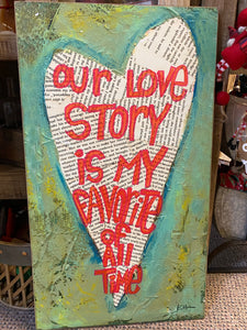 Our Love Story Wood Wall Print