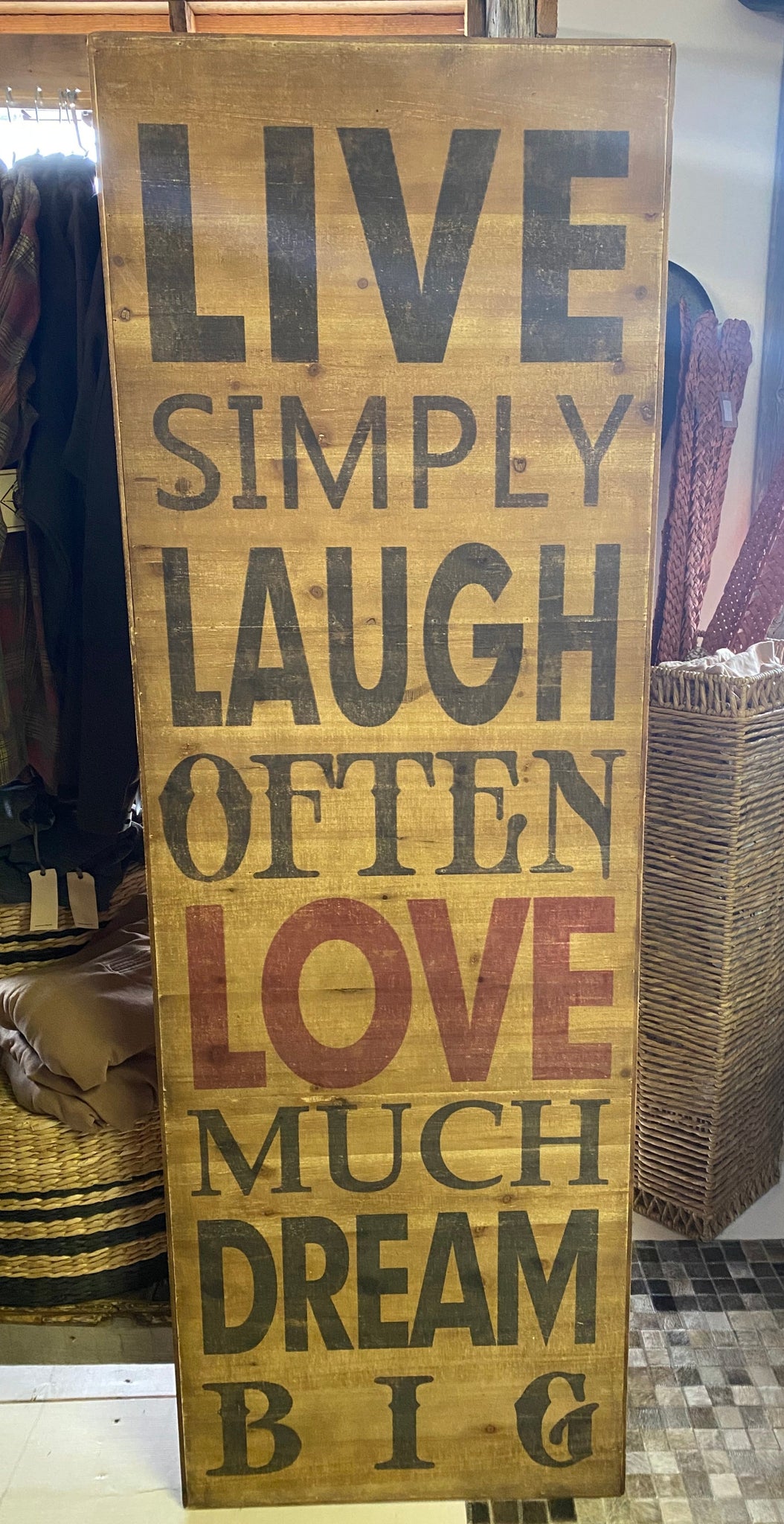 Live Simply Wood Wall Sign- Pick Up Only