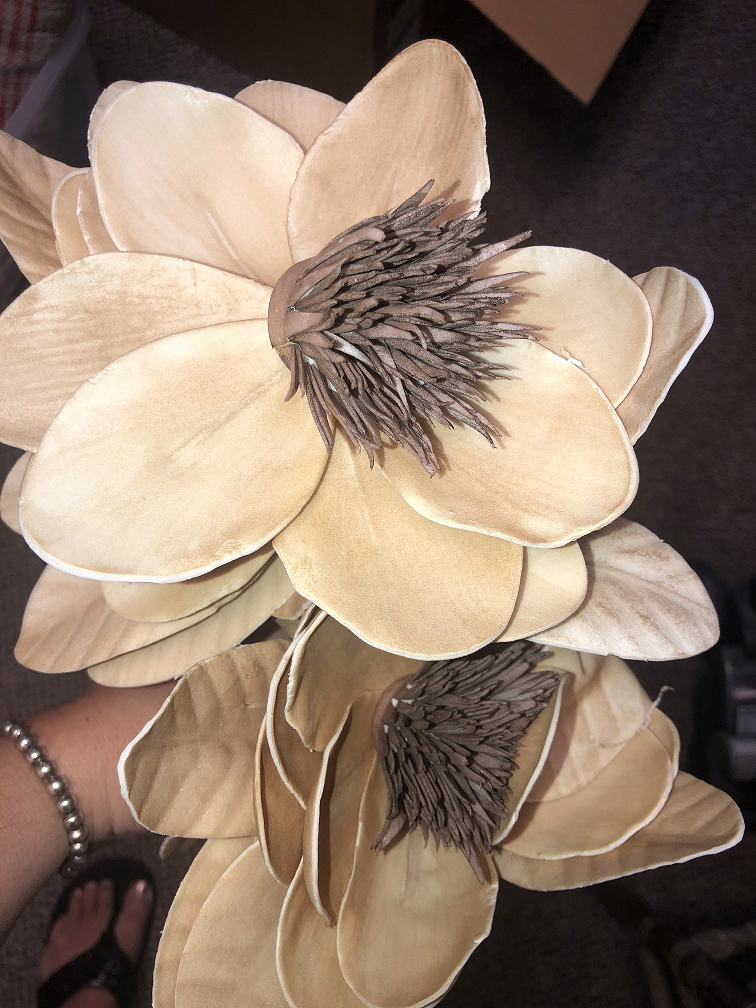 Light Tan Latex Flower with brown center