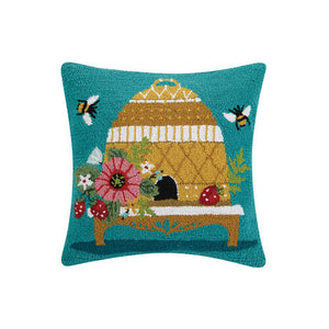 Bee Hive Hooked Pillow