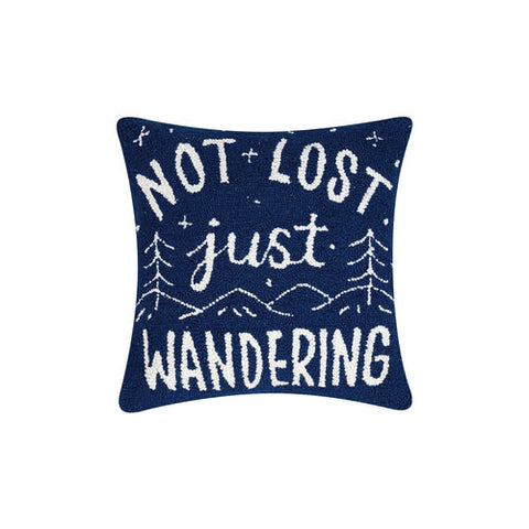 Not Lost Just Wandering Hooked Pillow
