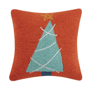 Christmas Tree Hooked Pillow