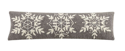 Winter Snow Oblong Hooked Pillow