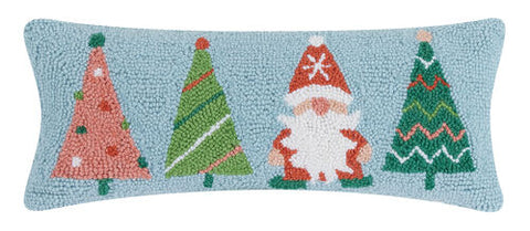 Gnome And Trees Hooked Pillow