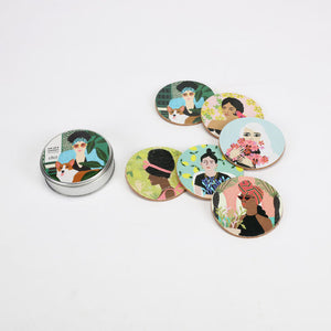 Set of Six Women Coasters