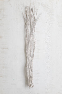 Frosted white bundle of 25 palm twig chain