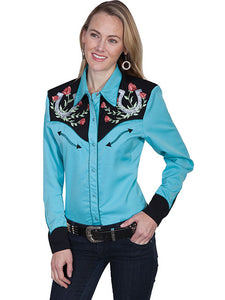Scully Horse Shoe Embroidered Top!!- DROP SHIP