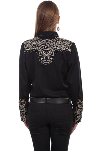Scully Two Tone Floral Embroidered Blouse!!- DROP SHIP