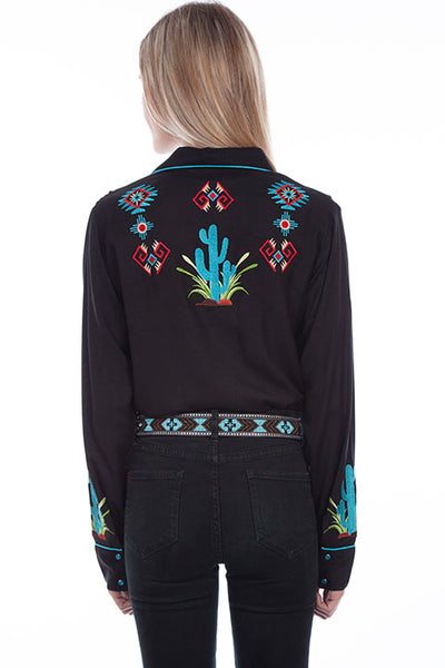 Scully Cactus Floral Embroidered Blouse!!-DROP SHIP