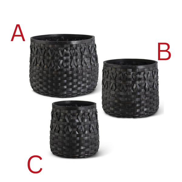 Black Round Chip Baskets - Large