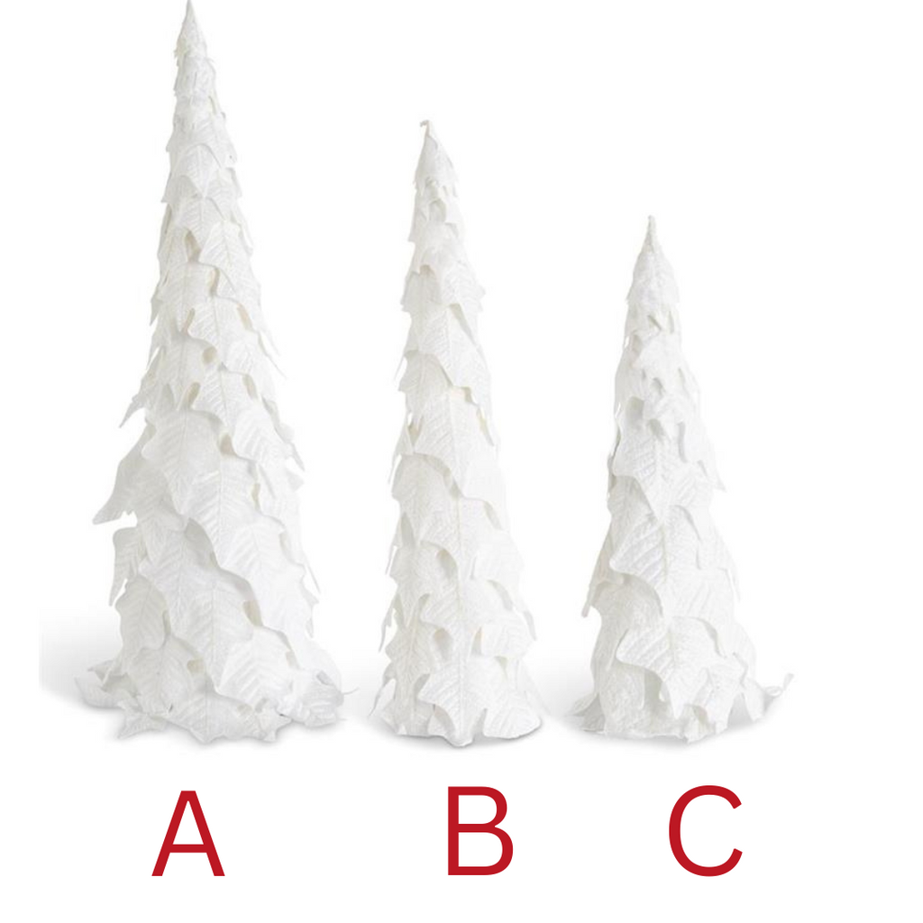 White Holly Leaf Cone Trees - 24 Inch – Montana Rustic Accents