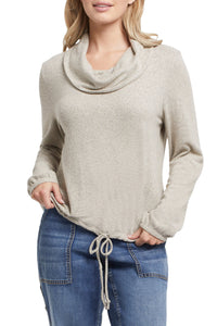 Tribal Cowl Neck Top W/ Draw Cord- 2 Colors!