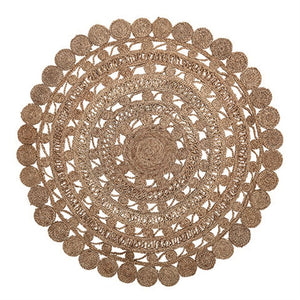 4' Natural Round Hand-Woven Jute Rug