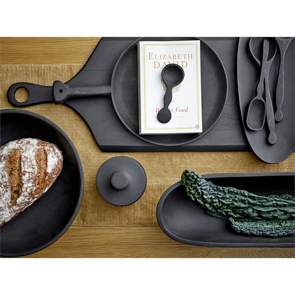 Matte Black Acacia Wood Serving/Cutting Board with Handle