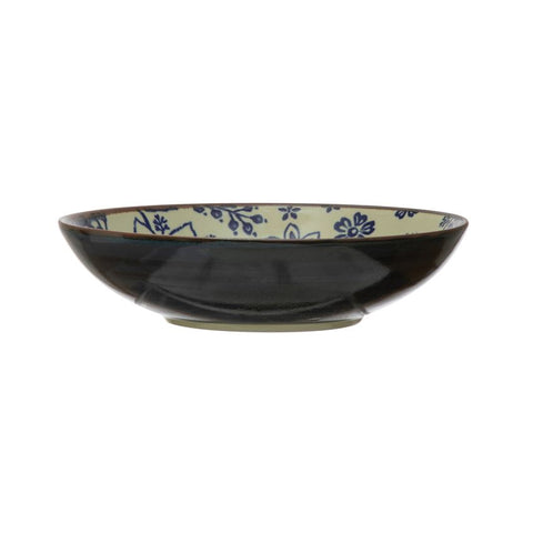 Blue & Cream Color Stoneware Bowl with Pattern