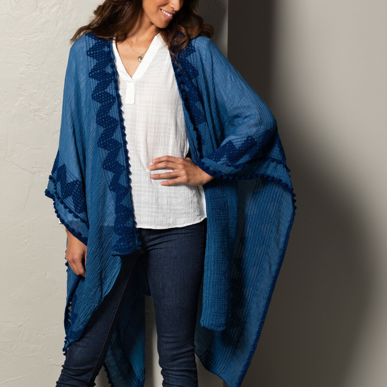 Textured Duster - Blue