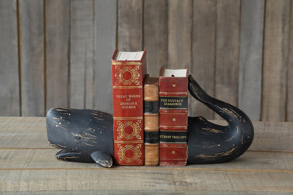 Set of Resin Whale Bookends