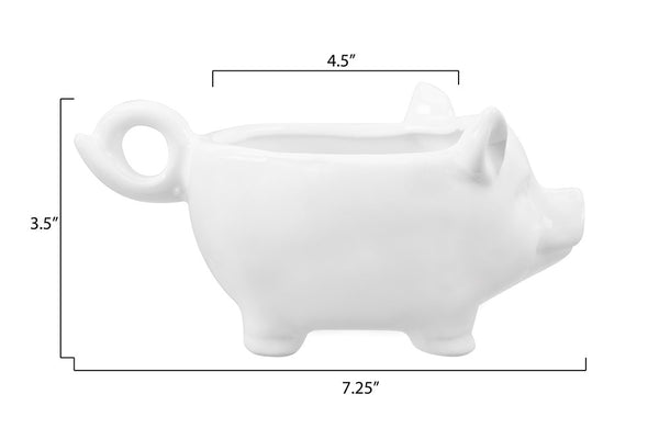 White Ceramic Pig Bowl