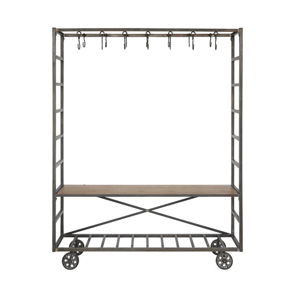 Metal Cart & Bench with Hooks - Pick up only