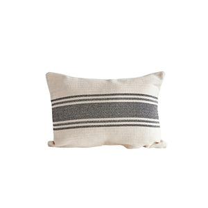 Cotton Pillow With Black Stripes