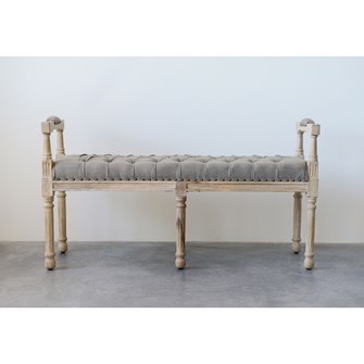 Cotton Tufted Bench with sides - Pick Up Only