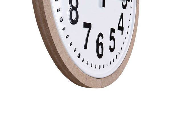 Round Wood Framed Metal Wall Clock - Pick Up only