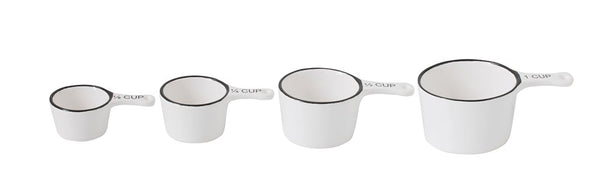 White w/ Black Rim Stoneware Measuring Cups