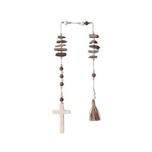 49"L Abaca & Mango Wood Rosary