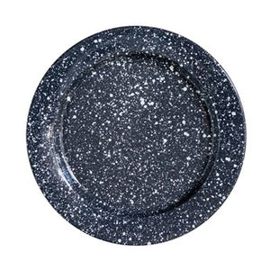 Grey Splattterware Enamel Plate