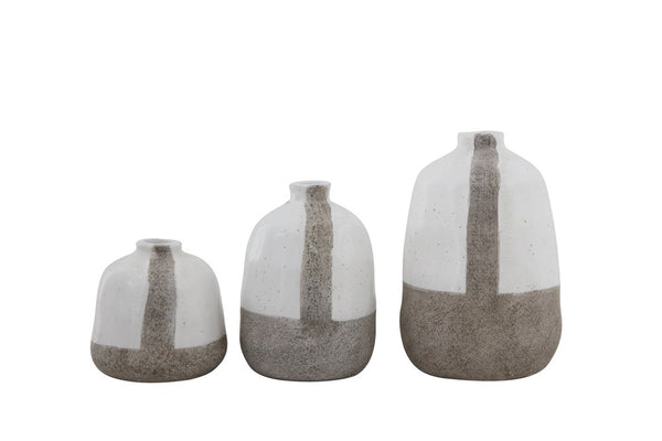 5" Grey & White Terra-cotta Vase