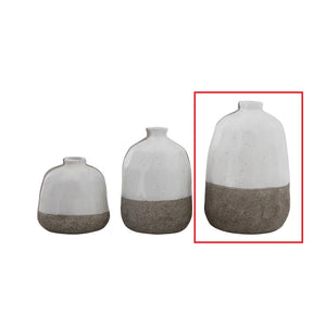 6" Grey & White Terra-cotta Vase