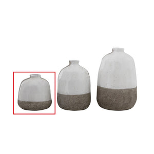 3.5" Grey & White Terra-cotta Vase