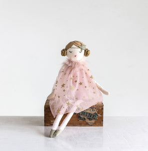 22"H Cotton Doll w/ Pink Star Dress