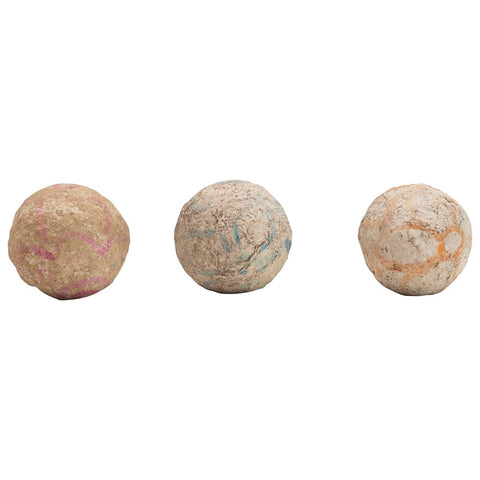 3" Round Handmade Painted Paper Mache Orbs! THREE COLORS! (Each One Will Vary)