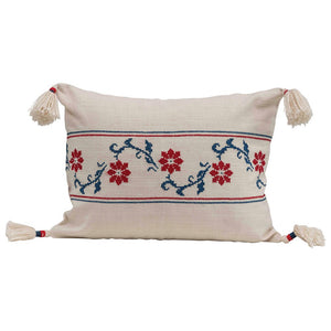20" Long Embroidered Pillow