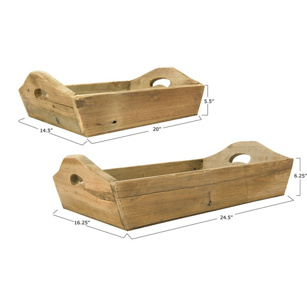 Large Decorative Wood Tray w/ Handles