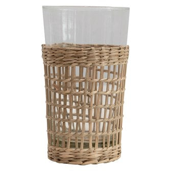 Seagrass Wrapped Drinking Glass