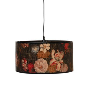 Pendant Lamp W/ Bamboo Floral Shade