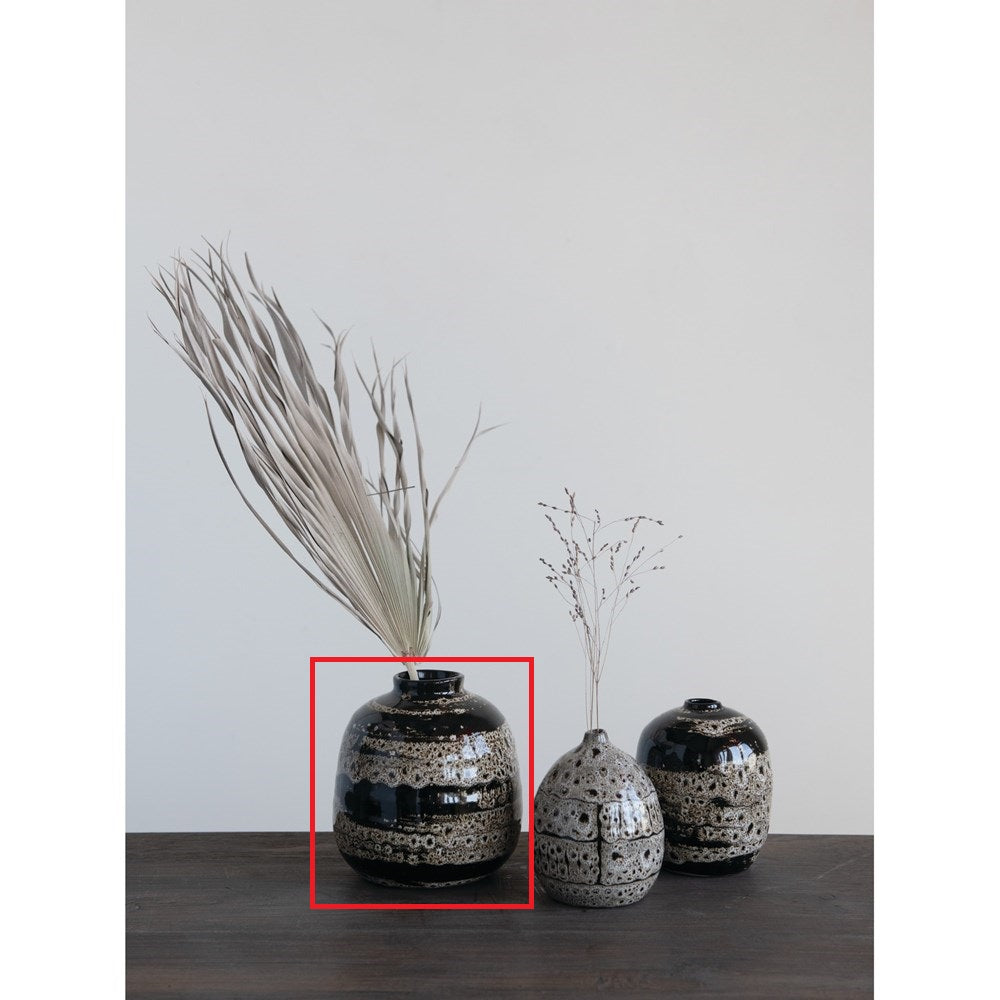 Large Reactive Glaze Brown Terra-cotta Vase (Each Varies)