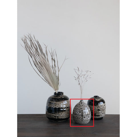Small Reactive Glaze Brown Terra-cotta Vase (Each Varies)