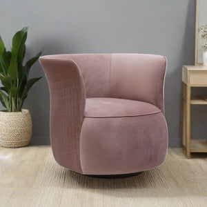 Pink Fabric Upholstered Swivel Chair! PICK UP ONLY!