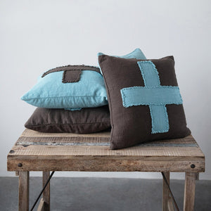 20" Square Cotton Pillow, 2 Color Options