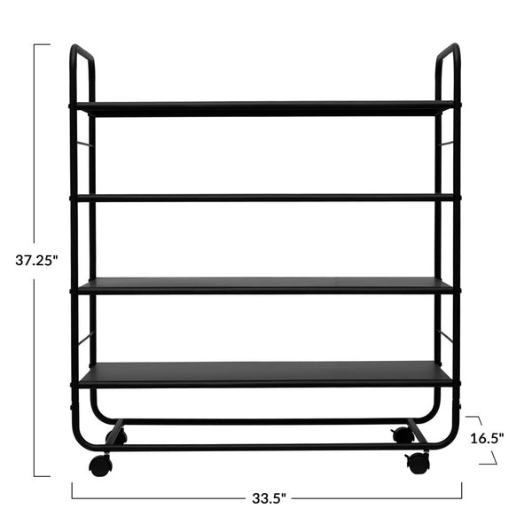 Black Metal 4-Tier Cart on Casters! PICK UP ONLY!
