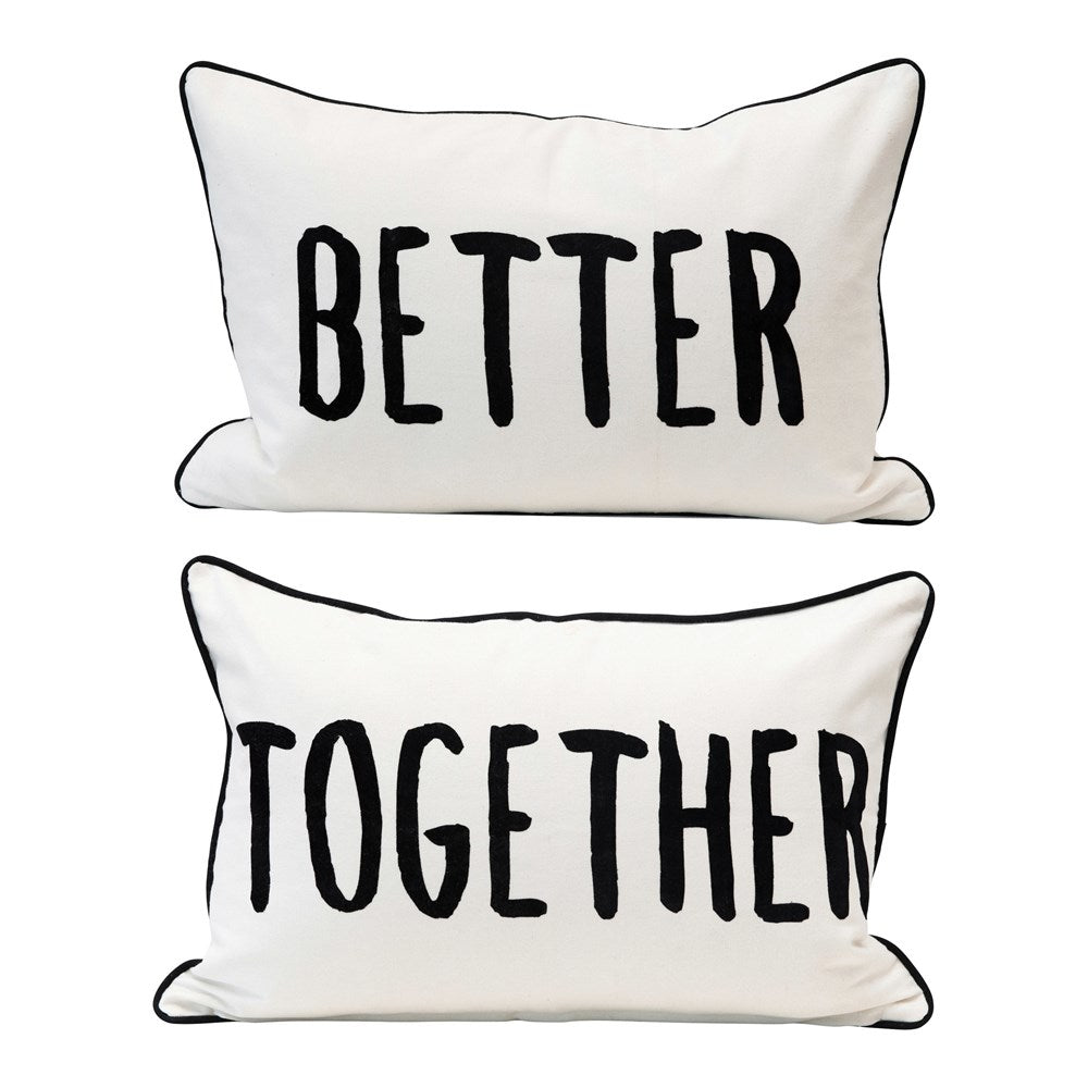 24" x 16" Cotton Pillow, 2 Side Better/Together
