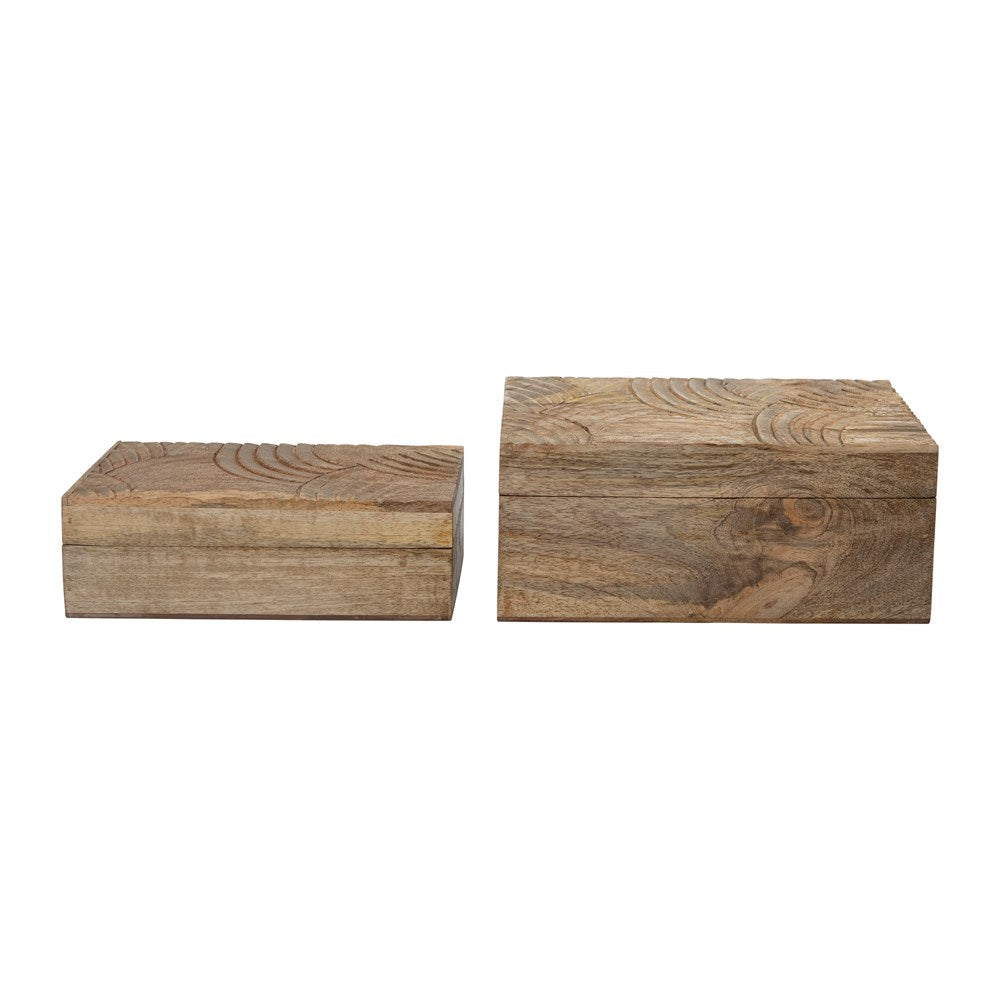 Hand Carved Mango Wood Box- Small