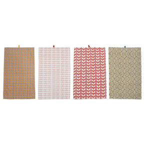Cotton Printed Tea Towel, Multi Color, 4 Styles