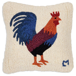 Doodle-Doo Rooster Hooked Pillow
