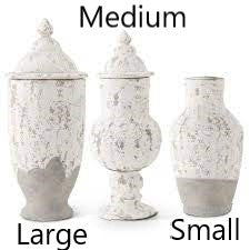 White Terracotta Vase- Large