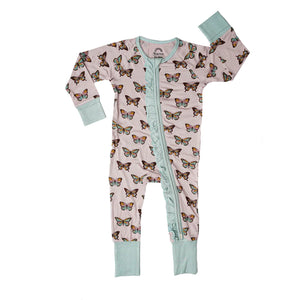 Emerson Flutterby Ruffle Bamboo Baby Convertible Footie Pajama