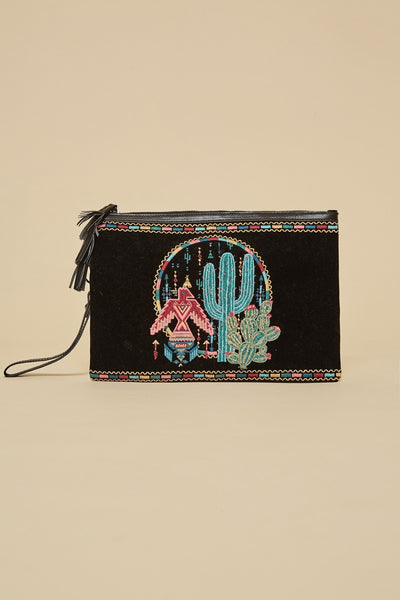 Andree Embroidered Southwest Clutch